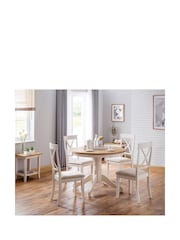 Julian Bowen Ivory Davenport Dining Table and 4 Chairs Set - Image 1 of 4