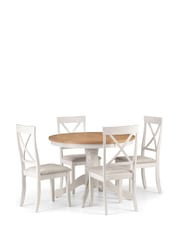 Julian Bowen Ivory Davenport Dining Table and 4 Chairs Set - Image 4 of 4