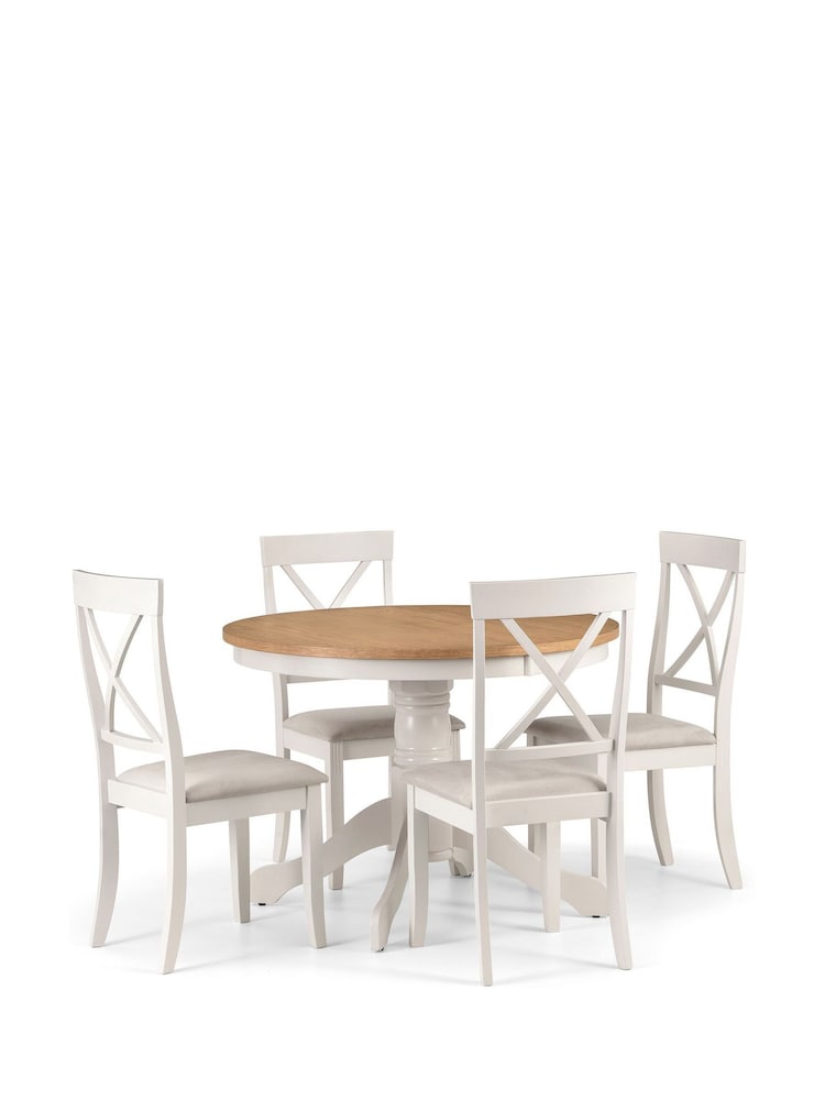 Julian Bowen Ivory Davenport Dining Table and 4 Chairs Set - Image 4 of 4