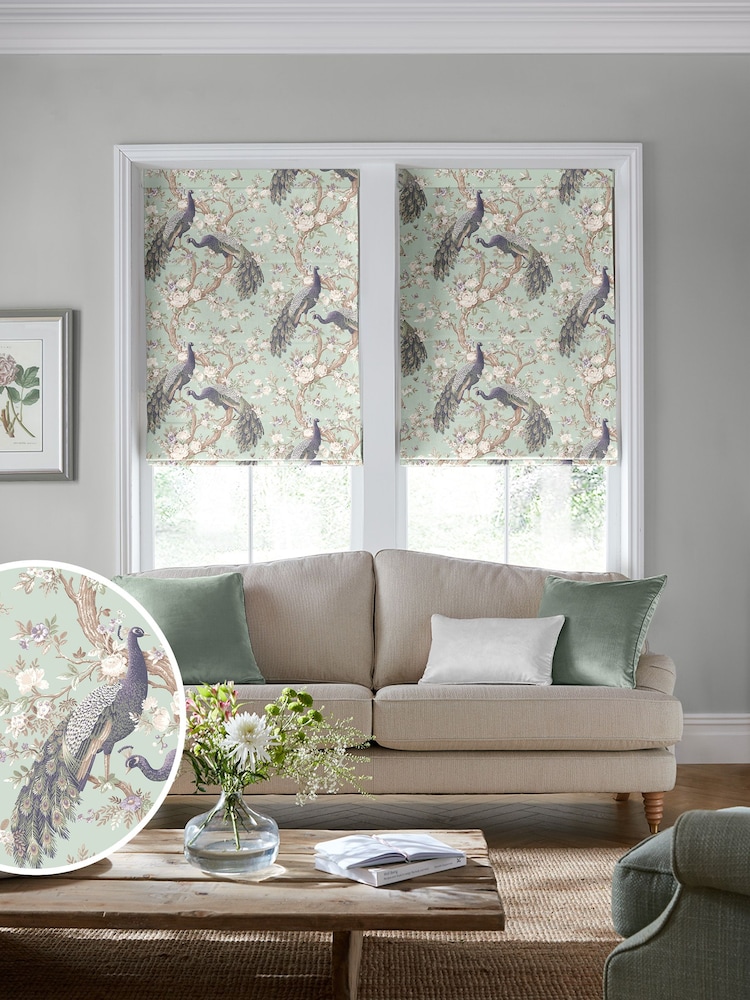 Laura Ashley Duck Egg Blue Belvedere Made to Measure Roman Blind - Image 1 of 7