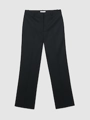 Reiss Black Dakota Wool-Blend Straight-Leg Tuxedo Trousers - Image 2 of 8