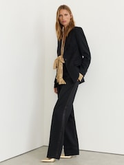 Reiss Black Dakota Wool-Blend Straight-Leg Tuxedo Trousers - Image 7 of 8