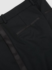 Reiss Black Dakota Wool-Blend Straight-Leg Tuxedo Trousers - Image 8 of 8