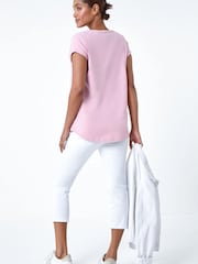 Roman Light Pink Plain Stretch Jersey T-Shirt - Image 2 of 5