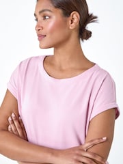 Roman Light Pink Plain Stretch Jersey T-Shirt - Image 4 of 5