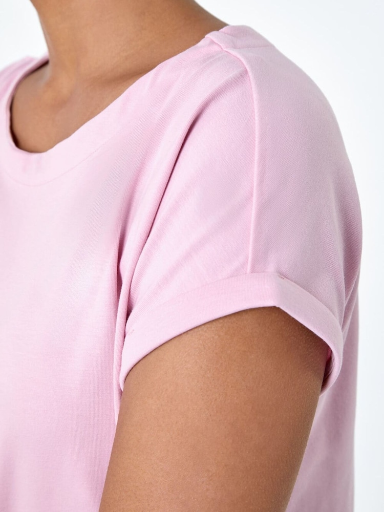 Roman Light Pink Plain Stretch Jersey T-Shirt - Image 5 of 5 Roman Light Pink Plain Stretch Jersey T-Shirt - Image 5 of 5