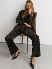 Reiss Chocolate Brown Ida Suit Trousers - Image 4 of 7