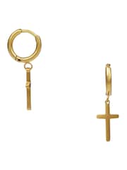 Orelia & Joe 18K Gold Cross Charm Hoops - Image 1 of 1
