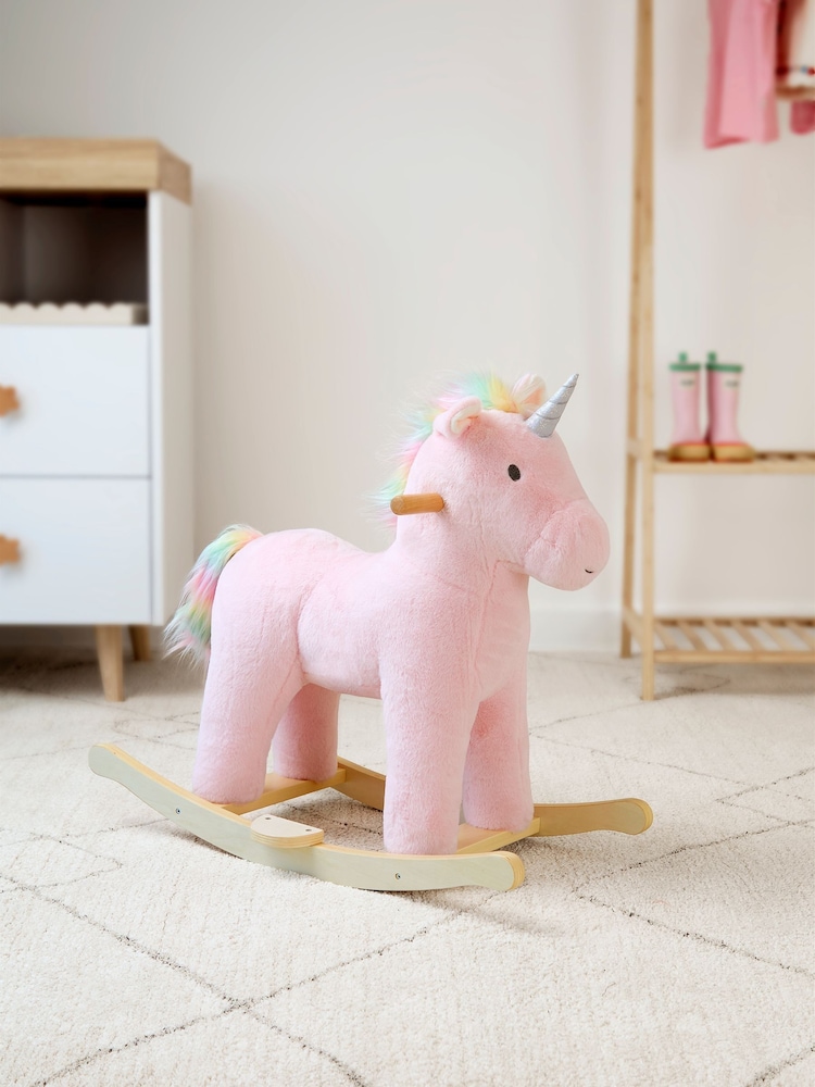 JoJo Maman Bébé Wooden Unicorn Ride-On Toy - Image 1 of 6 JoJo Maman Bébé Wooden Unicorn Ride-On Toy - Image 1 of 6