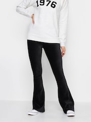 Long Tall Sally Black Corduroy Kick Flare Trousers - Image 1 of 3