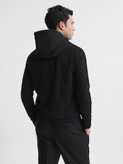 Reiss Black Taylor Hybrid Zip Quilted Hooded Jacket - Image 5 of 5