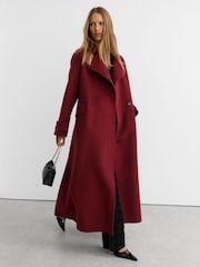 Reiss Red Alara Wool-Blend Blindseam Long Coat - Image 1 of 10