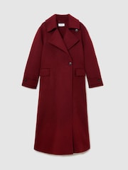 Reiss Red Alara Wool-Blend Blindseam Long Coat - Image 2 of 10