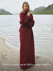 Reiss Red Alara Wool-Blend Blindseam Long Coat - Image 4 of 10