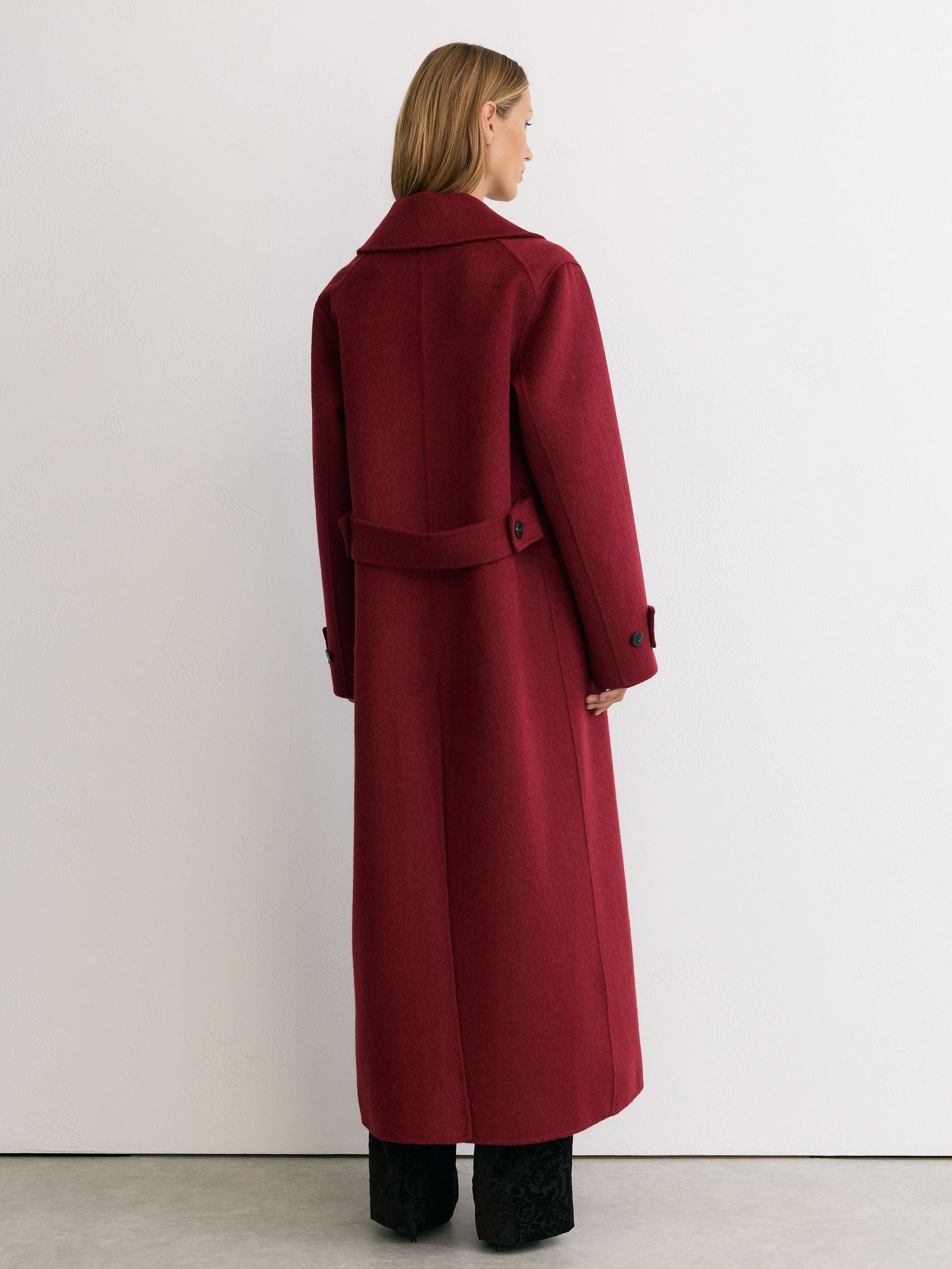 Buy Reiss Red Alara Wool-Blend Blindseam Long Coat from Next USA
