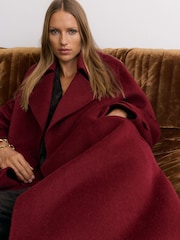 Reiss Red Alara Wool-Blend Blindseam Long Coat - Image 9 of 10