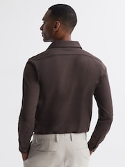Reiss Chocolate King Mercerised Cotton Button-Through Shirt - Image 5 of 5