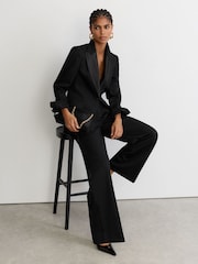 Reiss Black Dakota Wool-Blend Single-Breasted Tuxedo Blazer - Image 3 of 7