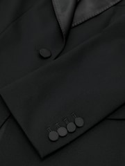 Reiss Black Dakota Wool-Blend Single-Breasted Tuxedo Blazer - Image 7 of 7