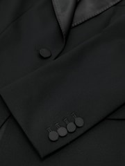 Reiss Black Dakota Wool-Blend Single-Breasted Tuxedo Blazer - Image 8 of 8