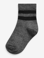 Monochrome Cushioned Footbed Cotton Rich Ribbed Tipped Socks 5 Pack - Image 5 of 5