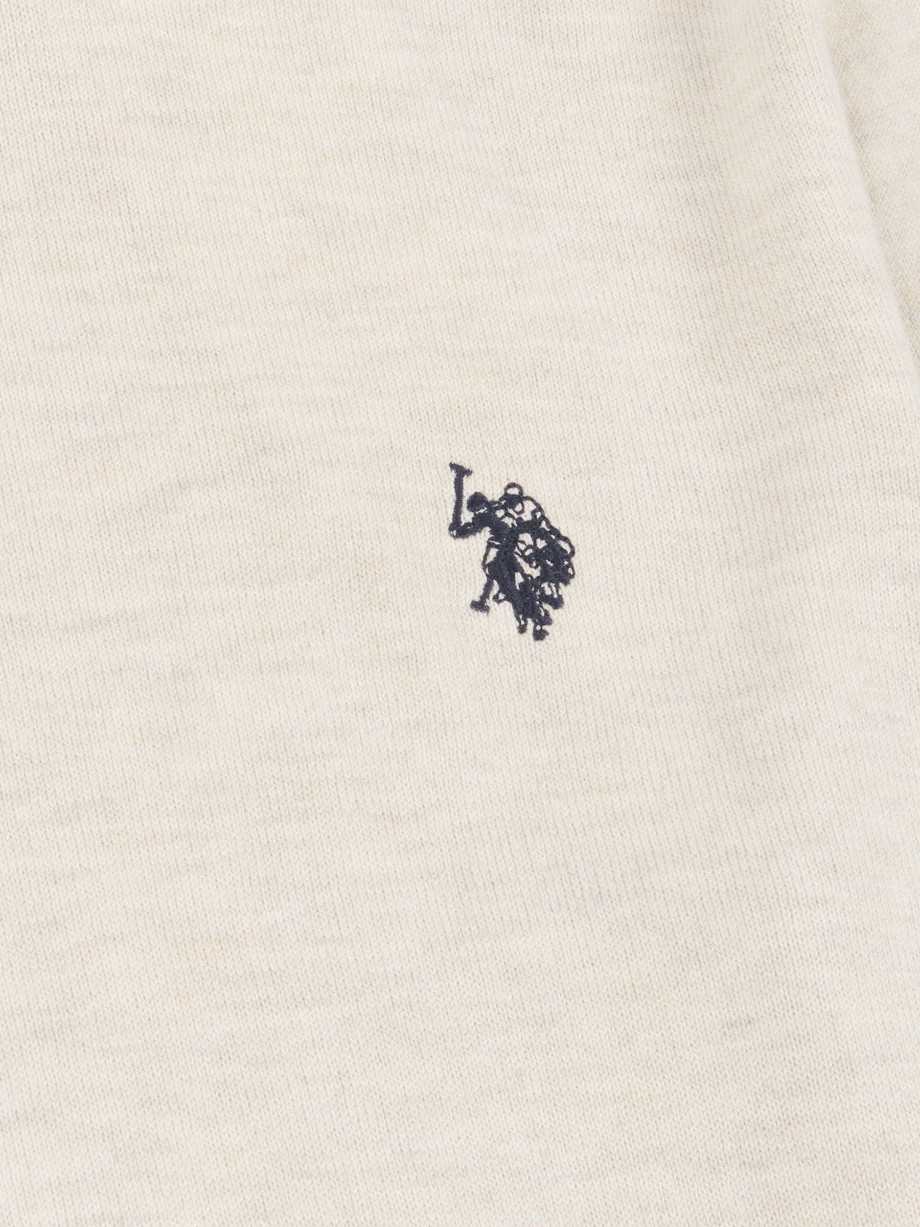 Buy U.S. Polo Assn. Cream Mens Cotton Crew Neck Jumper from