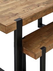 Natural/Black Jefferson Solid Wood Pine 4 Seater Dining Table and Bench Set - Image 3 of 6