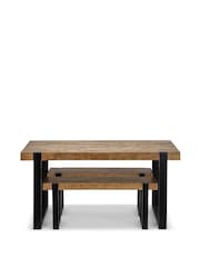 Natural/Black Jefferson Solid Wood Pine 4 Seater Dining Table and Bench Set - Image 6 of 6