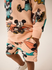 Oranžna/brusnica - Mickey Surfing 100% Cotton Jersey zgornji del trenirke; majica za treniranje in kratki komplet (3mesec-8leto) - Slika 4 iz 7