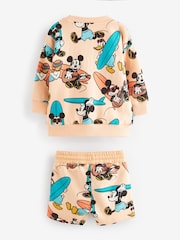 Oranžna/brusnica - Mickey Surfing 100% Cotton Jersey zgornji del trenirke; majica za treniranje in kratki komplet (3mesec-8leto) - Slika 6 iz 7