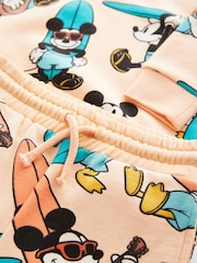 Oranžna/brusnica - Mickey Surfing 100% Cotton Jersey zgornji del trenirke; majica za treniranje in kratki komplet (3mesec-8leto) - Slika 7 iz 7