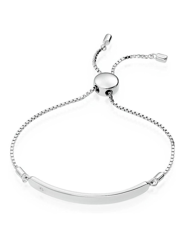 Beaverbrooks Children's Mini B Silver Diamond ID Bracelet - Image 1 of 4