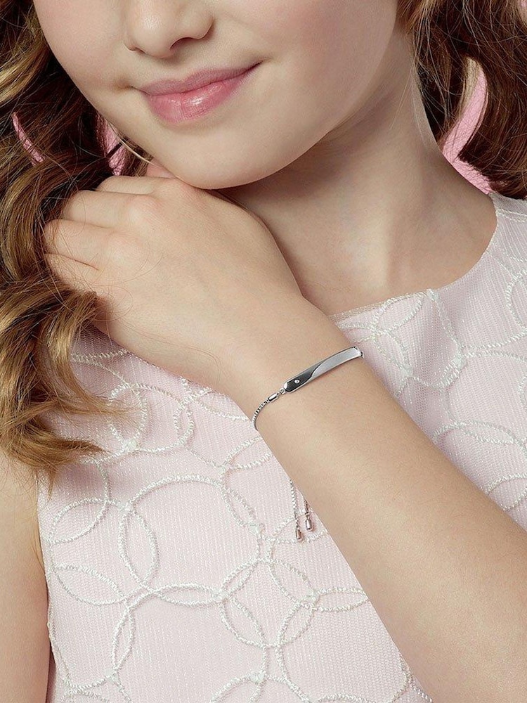 Beaverbrooks Children's Mini B Silver Diamond ID Bracelet - Image 2 of 4