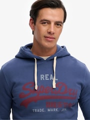Superdry Blue Vintage Logo Classic Hoodie - Image 4 of 5
