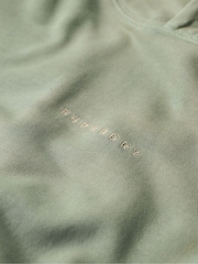 Superdry Green 100% Cotton Micro Logo Embroided Loose Hoodie - Image 6 of 6