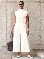Mint Velvet White Cropped Utility Trousers - Image 1 of 7