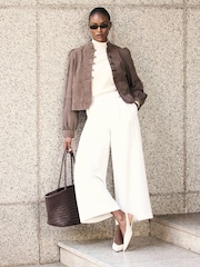 Mint Velvet White Cropped Utility Trousers - Image 2 of 7