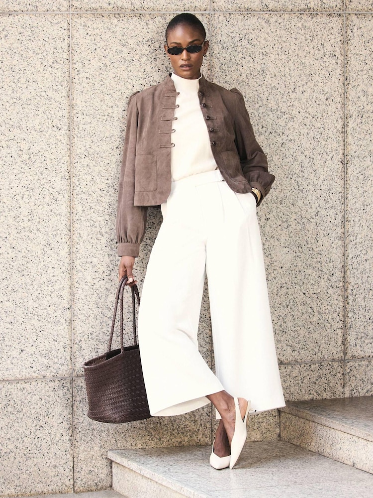 Mint Velvet White Cropped Utility Trousers - Image 2 of 7
