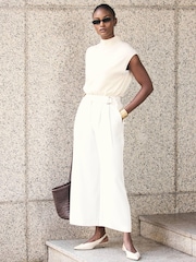 Mint Velvet White Cropped Utility Trousers - Image 3 of 7