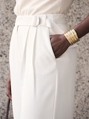 Mint Velvet White Cropped Utility Trousers - Image 4 of 7