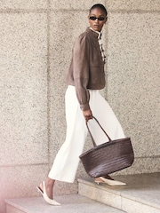 Mint Velvet White Cropped Utility Trousers - Image 5 of 7