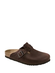 Birkenstock Brown Boston Oiled Leather Sandals - Image 1 of 5