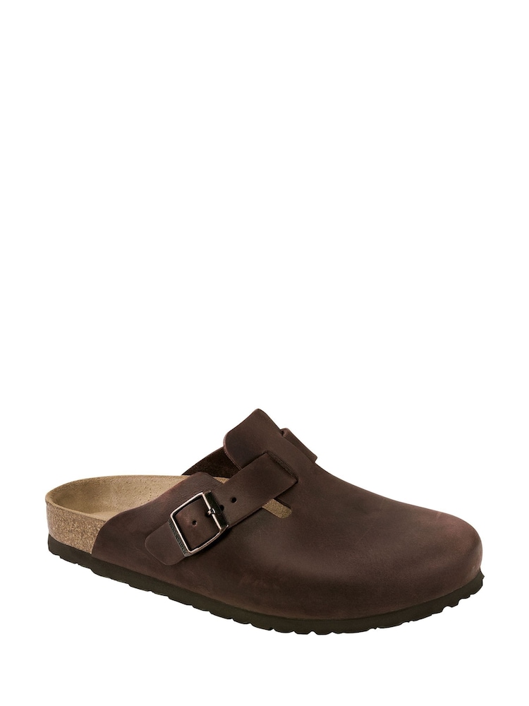 Birkenstock Brown Boston Oiled Leather Sandals - Image 1 of 5