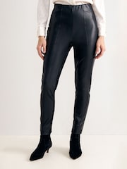 Phase Eight Black Alora PU Mix Trousers - Image 3 of 7