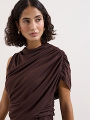 Phase Eight Brown Aimee Jersey Dress - Image 4 of 6
