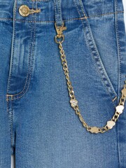 River Island Blue Girls Cargo Pocket Skinny Jeans - Image 4 of 4
