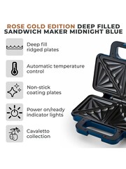 Tower Blue Cavaletto 900W Sandwich Maker - Image 2 of 8