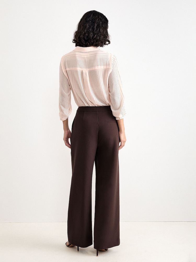 Phase Eight Brown Keely Pleat Trousers - Image 2 of 7 Phase Eight Brown Keely Pleat Trousers - Image 2 of 7