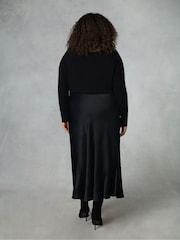 Live Unlimited Black Curve Bias Cut Skirt - Image 2 of 4