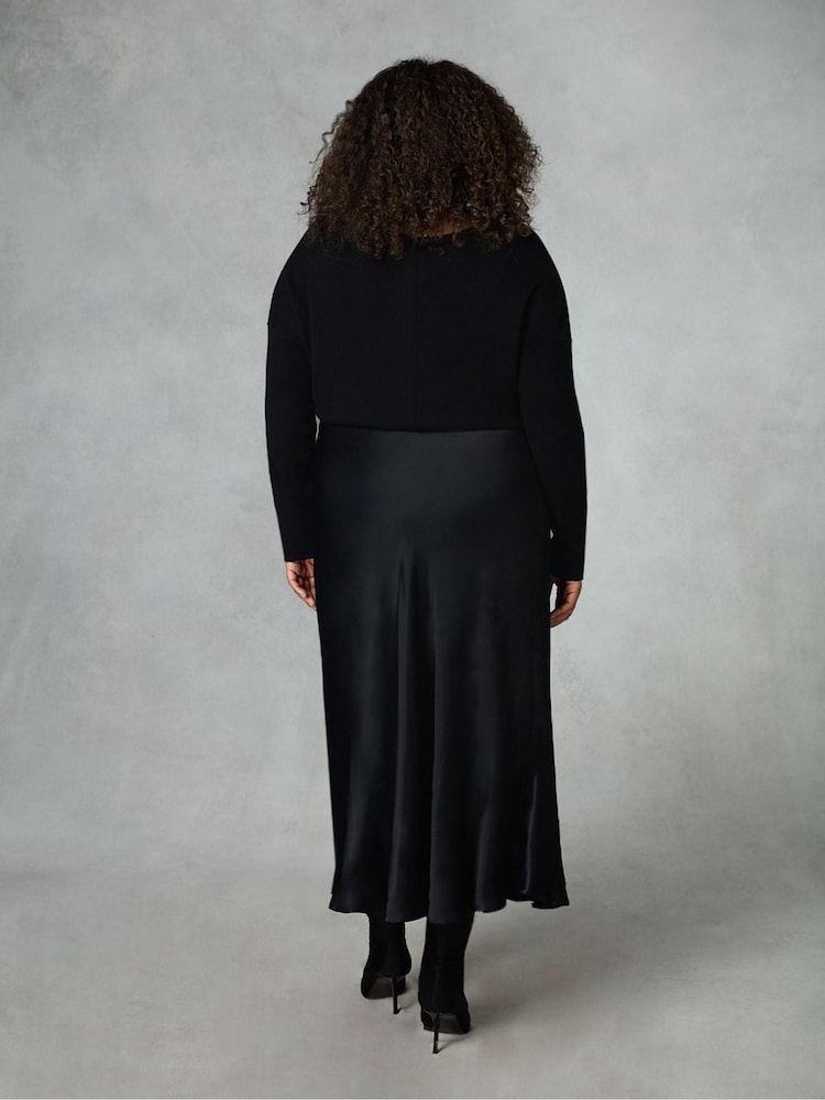 Live Unlimited Black Curve Bias Cut Skirt - Image 2 of 4